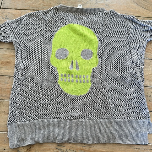 Cotton by Autumn Cashmere - Crochet Skull sweater. 100% Cotton. Size S - so cute - Picture 6 of 9